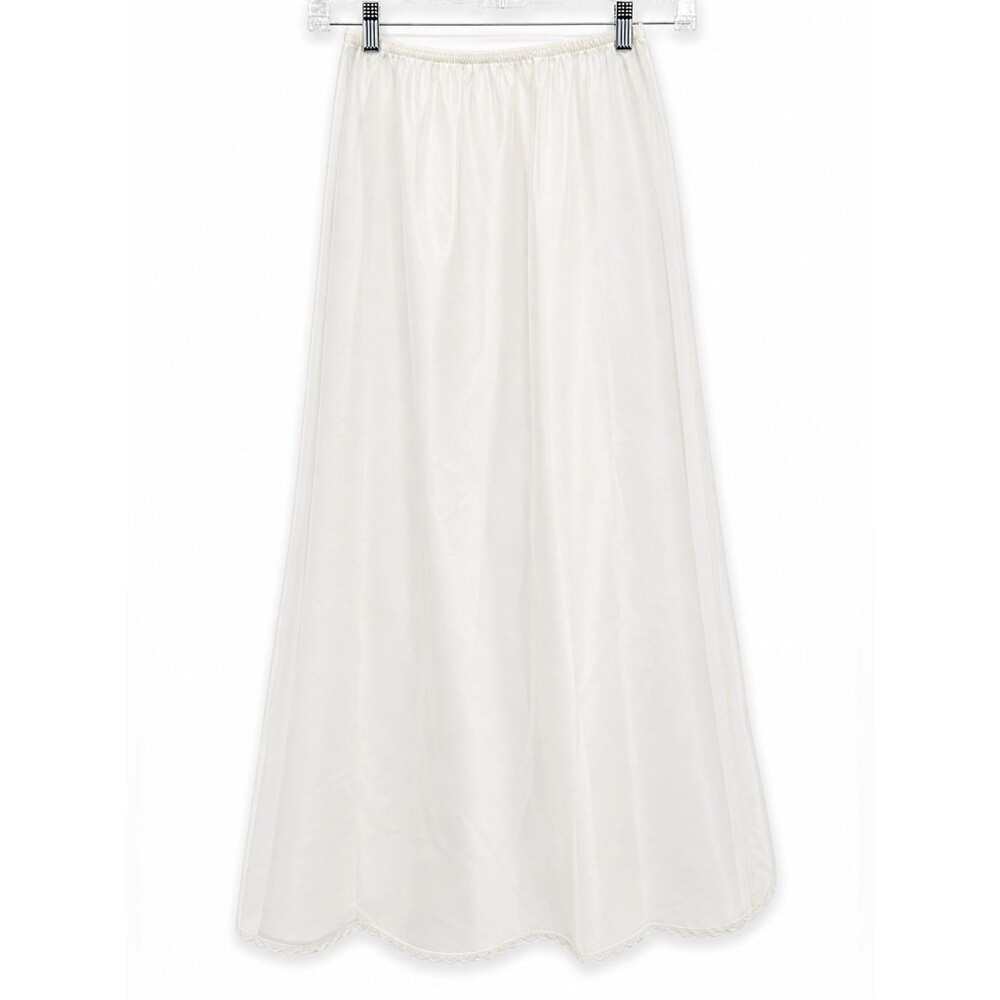 Warner's Vintage White Elastic Slip Skirt Dainty Size Small USA